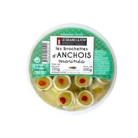 Brochettes aux anchois marinés