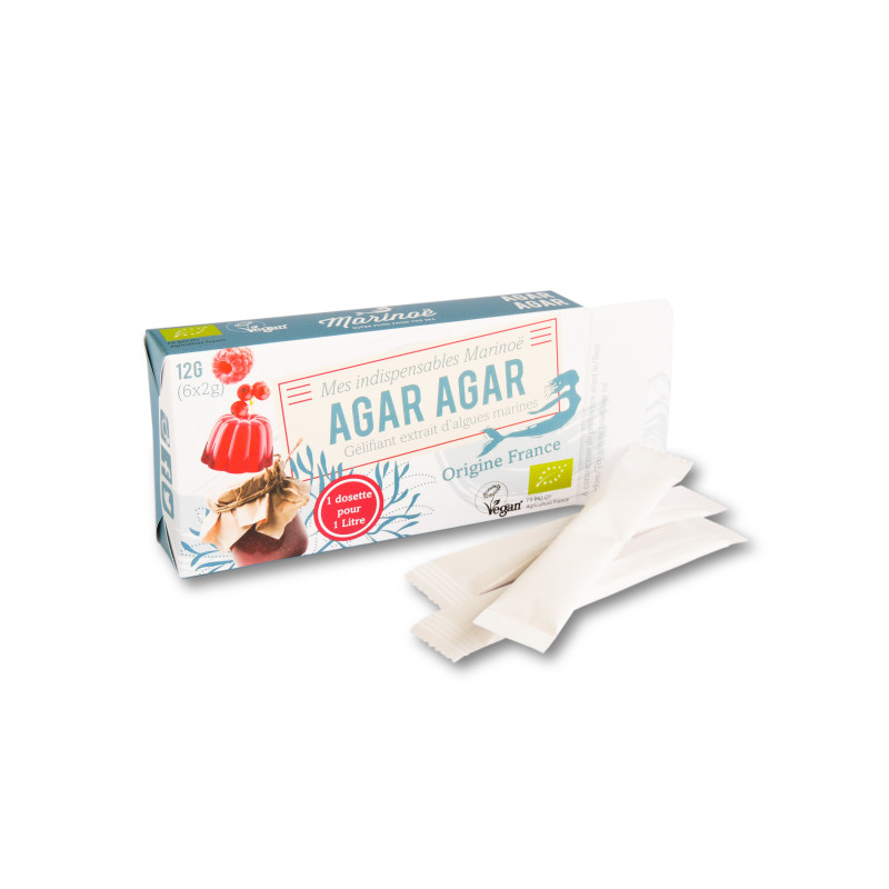 Agar Agar en Poudre - Algue Alimentaire Coupe Faim - Sachets en Vrac 100g