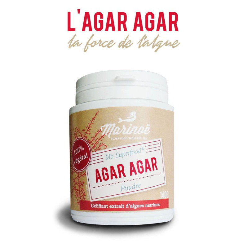 Agar Agar bio en poudre 1 kg - Achat vente en ligne agar-agar : gélifiant,  coupe faim, petits prix