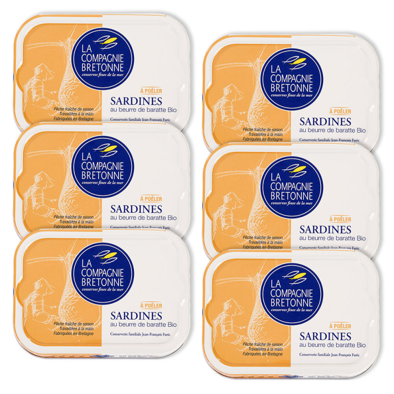 Sardines au beurre de baratte à poêler lot de 6