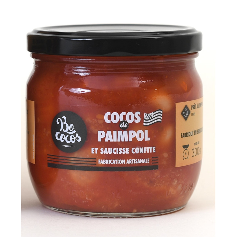 Cocos de Paimpol aux saucisses confites - 300g