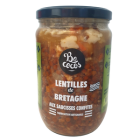 Lentilles de Bretagne aux saucisses confites - 600g