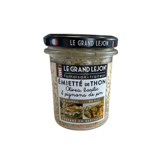 Émietté de thon de thon olive, basilic et pignons de pin