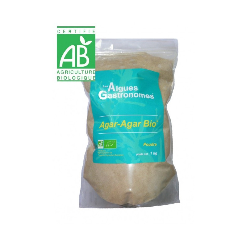 Agar agar BIO en poudre - sachet 1kg - Les Algues Gastronomes