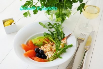 Araignée de Mer en Salade d'Avocat et de Pamplemousse